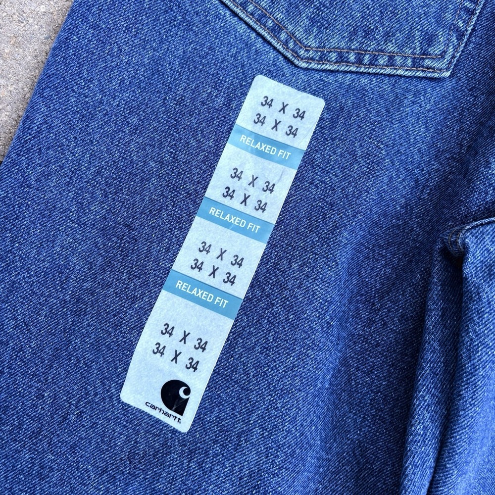 NWT Carhartt B17 DST Relaxed Fit Tapered Leg Jeans Men's 34x34 Blue Vintage Y2K - Picture 8 of 9